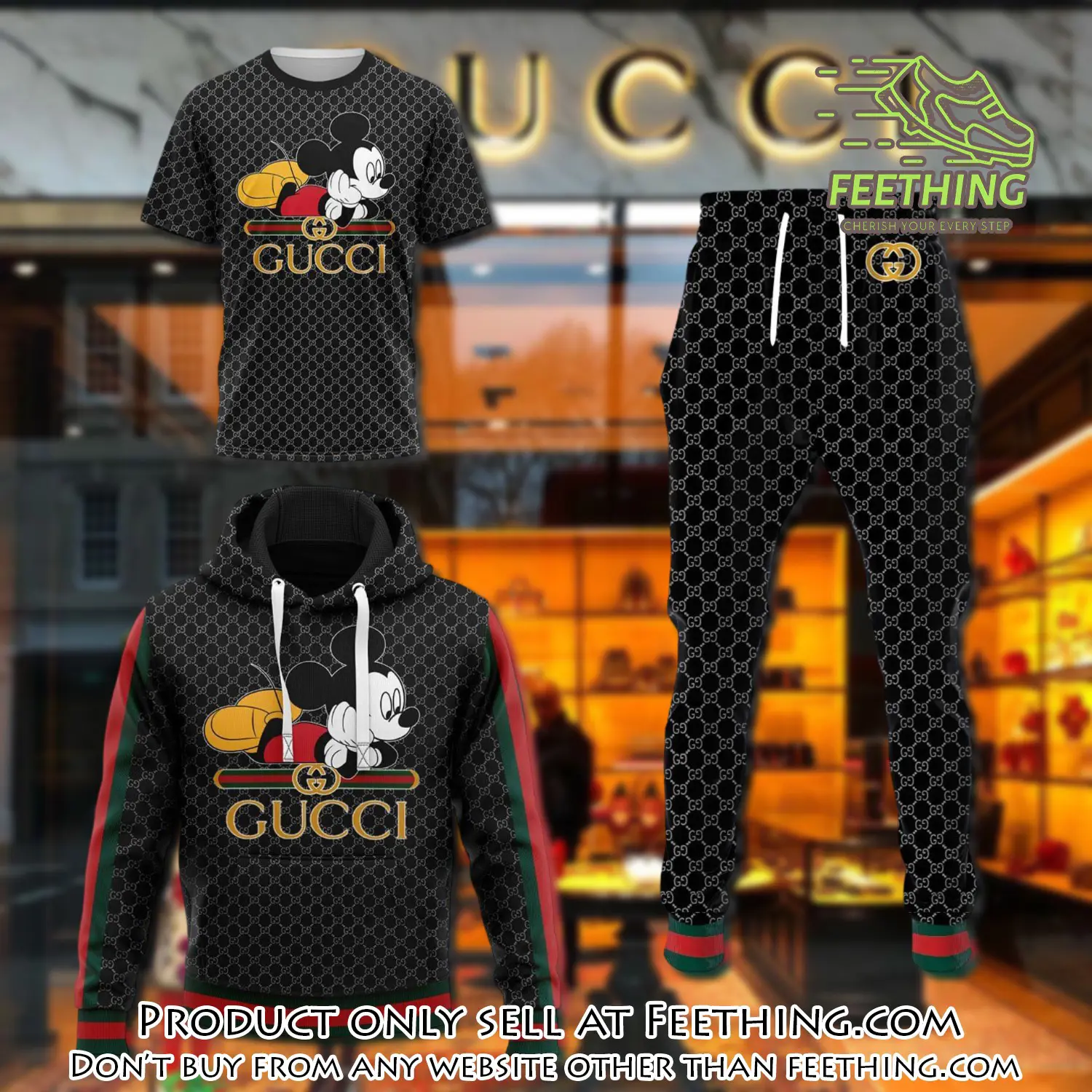 Gucci mickey mouse tshirt hoodie sweatpants pants luxury clothing clothes disney gifts type 94 hoodie outfit ideals for men and women ft4332112